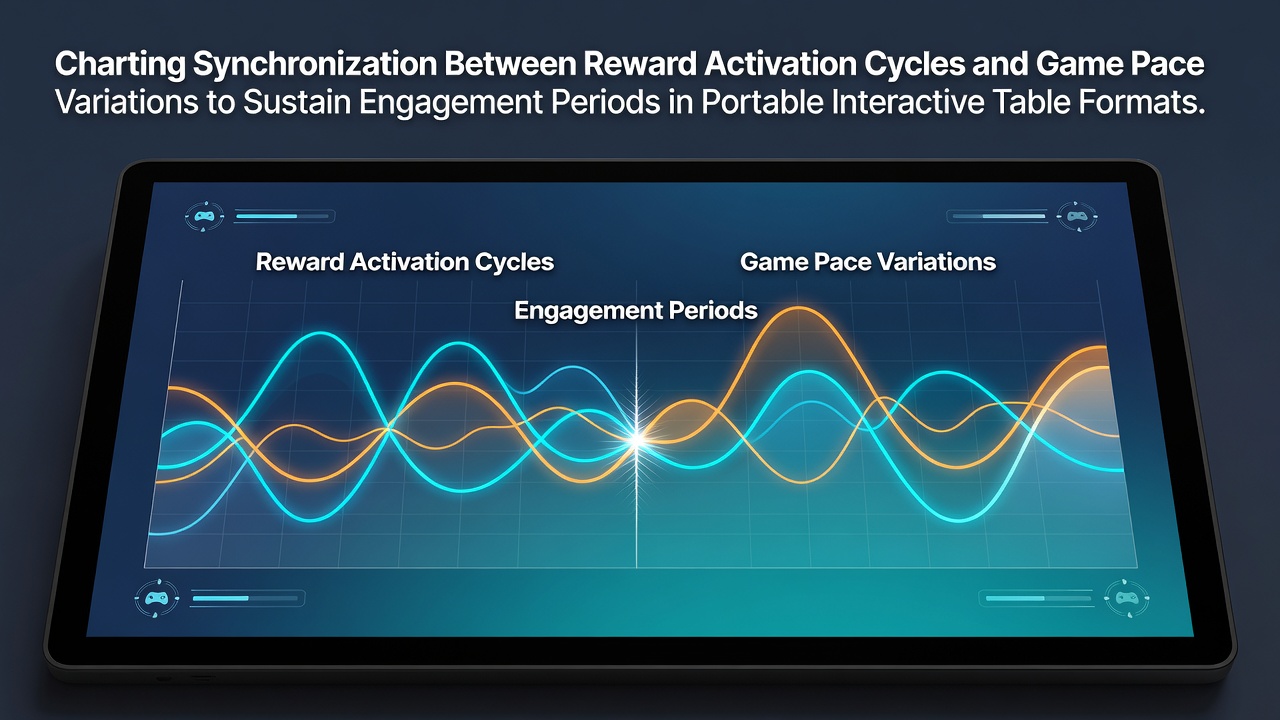 Diagram showing reward activation cycles aligned with game pace variations on portable interactive tables