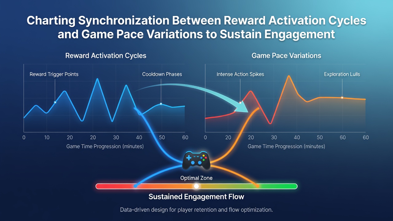 Graph illustrating engagement period extensions through synchronized reward and pace adjustments in mobile table games
