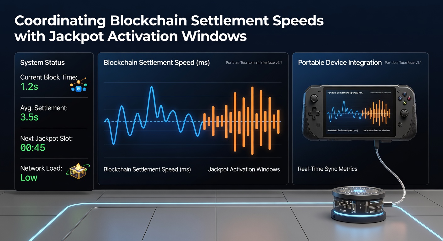 Mobile interface displaying synchronized jackpot and settlement status