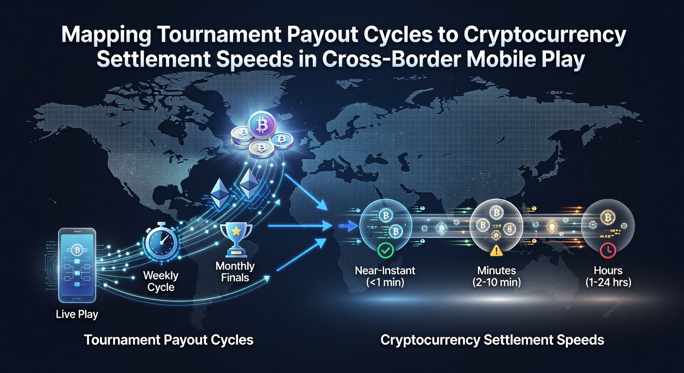 Mobile tournament interface displaying payout schedules alongside cryptocurrency transaction confirmation metrics
