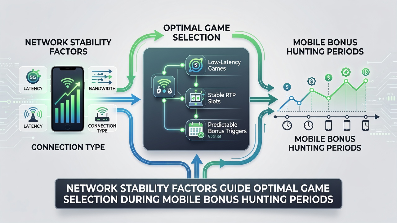 Graph illustrating network latency trends alongside mobile casino game performance metrics