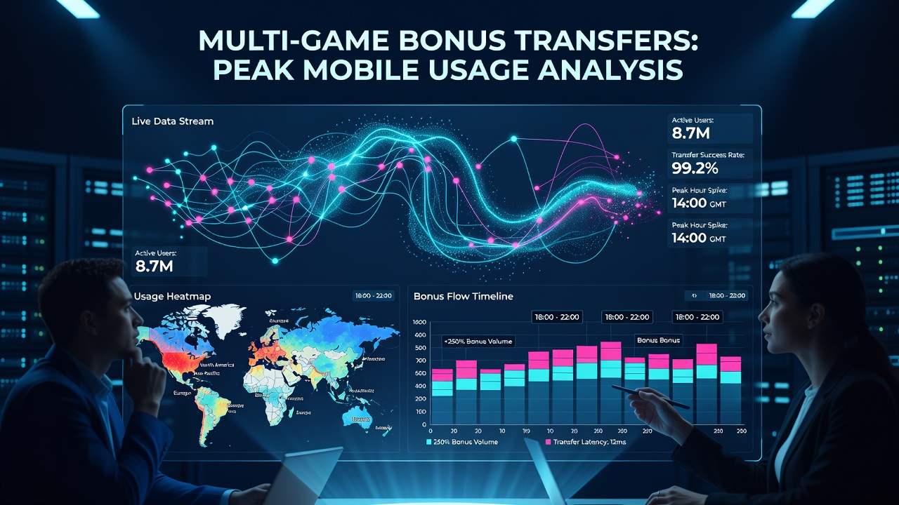 Analytics dashboard displaying bonus transfer flows across multiple casino games