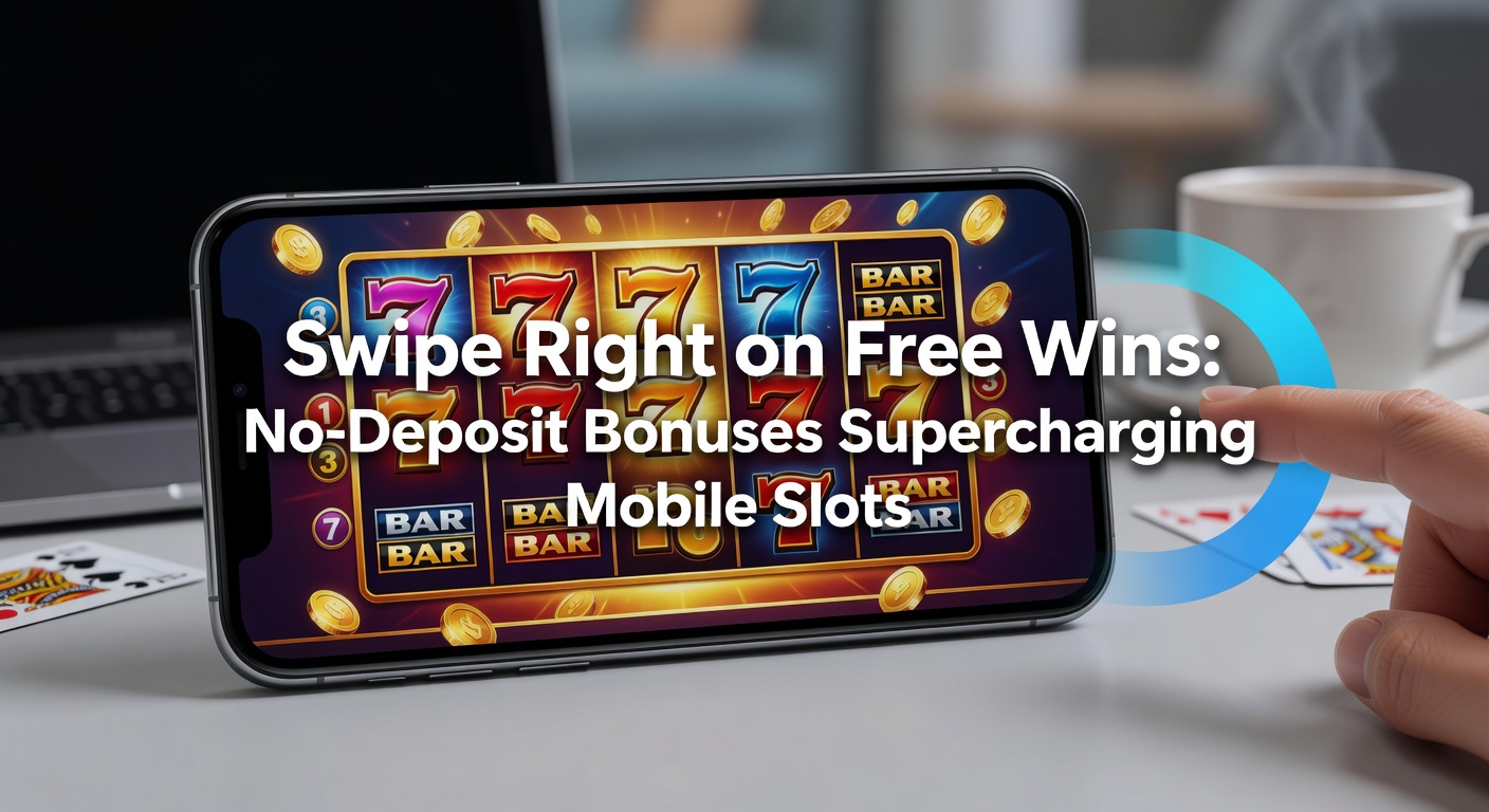 Vibrant mobile slot screen showing a no-deposit bonus activation with free spins cascading